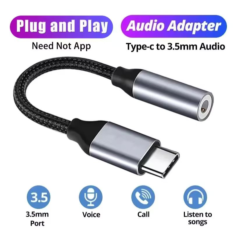 usb c to 3.5mm audio adapter | type c to aux headphone jack converter | hi fi sound