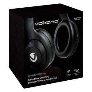 Volkano Black Soundsweep Series Active Noise Cancelling Headphones